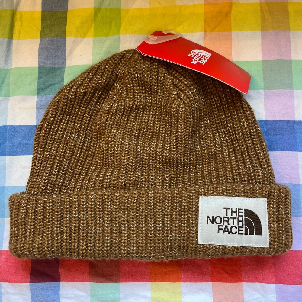 The North Face brown heather beanie NWT